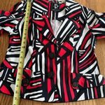 Abbie Mags Aztec Print Two Button Notch Lapel Vintage Boxy Blazer Size SP Red Photo 8