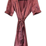 Reformation Silk Wrap Dress Womens Large Praline Mauve Photo 0