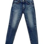 Moussy Vintage Velma Jeans Tapered Distressed Dark Wash Blue Denim Women's 26 Photo 0