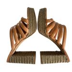 Vince Camuto Women's Patrest Raffia Platform Sandal Heeled Light Cognac Size 10 Photo 4