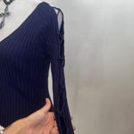 Venus Blue Ribbed Cut Out Long Sleeve Top Y2K 2000s Indie Sleaze Tumblr Grunge Small Photo 2