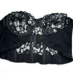 Vtg Bustier Corset Lace Underwire Strapless Adjustable Dolores for Poirette 38 Black Size XL Photo 1