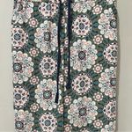 Loft  Small Floral Relaxed Straight Fit Pants Drawstring Light Multicolor Poly. Photo 2