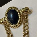 Monet Gorgeous Signed Gold Tone / Blue Set Brooch Pin / Pendant Photo 9