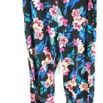 Lands' End Swim Pants Cover Up Wide Leg Stretch Pockets Floral Black Pink S 6-8 Photo 0