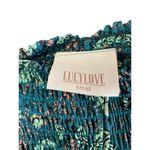 Lucy Love Women's Green Floral Print strapless Jumpsuit Size Small Photo 3