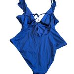 Becca  by Rebecca Virtue Blue One Piece Swimsuit Swim Wear Ruffle Size Medium Photo 7