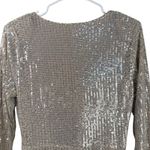 Bohme Böhmé Gold Sequin Maxi Dress Long Sleeve V-Neck Evening Gown Size S NYE Photo 11