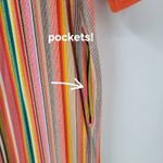 VTG Sears 70s Multicolor Striped House Coat Small Orange Robe Keyhole Back Photo 11