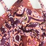 TT 1X 3X Hipster Bikini Bottom In Mauve Floral Boho Pattern Side Grommet Ties Pink Photo 1