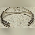 Vintage Sterling Silver | Turquoise Inlay Heart Cuff Bracelet Photo 4