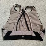 Athleta  Black Beige Strappy High Neck Sports Bra Workout Athletic Size Medium Photo 3