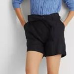 Ralph Lauren Lauren Belted Linen Shorts Black size 12 P Photo 1