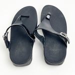 FIT FLOP Black Silver Buckle Thong Flip Flops, Size 8 Photo 3