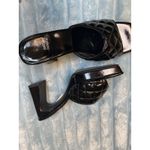 Jeffrey Campbell Black Patent Quilted Platform Block Heel Mules Slides Size 6 Photo 5