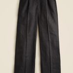 J.Crew Petite Wide Leg Essential Pant Linen High Waist Classic Black US 4 P NWT Photo 3
