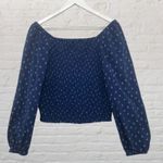 Madewell Lucie Floral Smocked Top XXL Balloon Sleeve Sweetheart Blue Photo 2