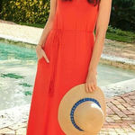 Matilda Jane NWT   Extra Large Orange Sleeveless Maxi Dress with Braided Belt Photo 0