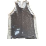 Maje  Paris Silver Sequin Top with Satin Sides — Size 3 (US 8–10) Photo 2