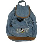 Disney Vintage 90s  Mickey Mouse Denim Jean Backpack Photo 4