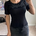 ZARA  faux pearl stud top. Xs Photo 1