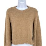 FAVLUX Teddy Knit Textured Sweater Crewneck Beige Tan Size Small Photo 1