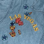 Vintage Bay Beauty size medium blue denim button up gambling Las Vegas 90's pads Photo 2