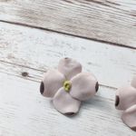 Vintage Clip On Earrings Light Dusky Pink Flower Photo 2