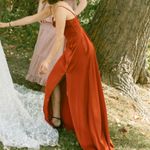Azazie  Eve Rust Red Sweetheart A Line Prom Dress Evening Gown Satin Feminine Photo 14
