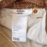 Paige EUC Aideen Raw Hem Denim Skirt Bronze Viper Print Size 25 Retail @ $128.00 Photo 5