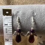 Angels 👼 Earrings Hand Made 2 Pair Purple/Clear Purple Photo 3
