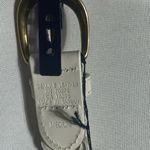 Crazy Horse Liz Claiborne White Braided Leather Belt Brass Buckle Size M NWT Size M Photo 3