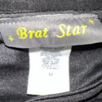 Brat Star  On/ off Shoulder Black Textured Dress Photo 9