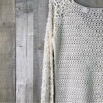 Moda International Medium White Crocheted Long Sleeve V Photo 8