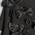 St. John Black shirt with Bow Embellishments. Size medium Photo 2