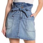 Free People NWT Splendor In The Grass Denim Paperbag Waist Skirt 4 Photo 0