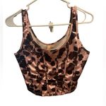 Pink and brown animal print corset tank top size medium Photo 0