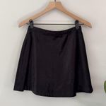 Free People Black Velvet Circle Zipper Front Mini Skirt A-Line Cotton Blend Zip Photo 2