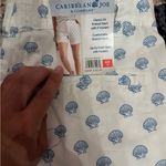 Caribbean Joe  White Shorts with Blue Seashell Design w pockets Photo 2