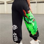 Stylish Black Graphic Joggers Size M Photo 1