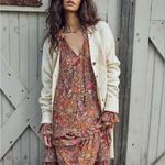 Free People Feeling Groovy Boho Floral Flowy Long Sleeve Maxi Dress in Emerald Photo 16