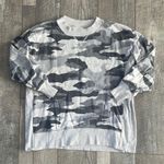 Aerie Oversized Grey Camouflage Crewneck Sweatshirt Size Small Photo 2