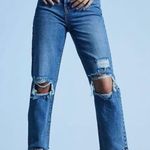 PacSun Eco Medium Blue Distressed High Waisted Straight Leg Jeans Photo 0