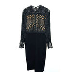 Catherine Dean Black Lace Sleeve Midi Skirt Dress Size 2 Photo 2