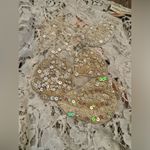 Beautiful Alessia Massimo Lace Fringe Sequin Tunic Dress Coverup Boho size S/M White Photo 1