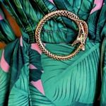 L'ATISTE Green Pink Floral Tropical Plunge V-Neck Bodysuit Skirt Satin Dress 1X Photo 6