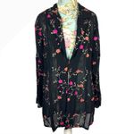 Karen Kane Black Embroidered Floral Sheer Kimono Jacket Blazer Size 8 Whimsigoth Photo 8