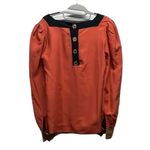 Chloé CHLOE Top Blouse Shirt Marigold Yellow Orange Silk Long Sleeve, Gold Buttons Photo 1