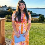 SALONI Tabitha Floral Print Silk Midi Dress Size 4 Orange Photo 14