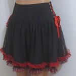 Hot Topic  Black & Red Side Lace-Up Skirt Photo 3